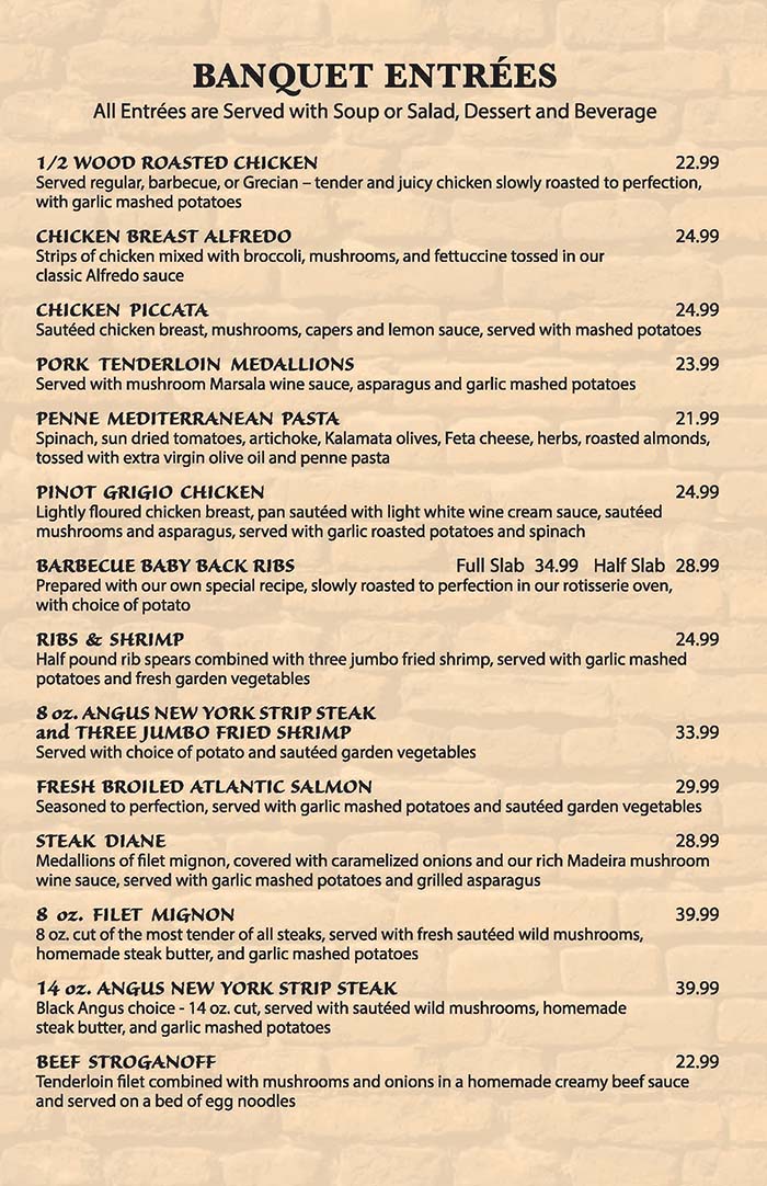 Banquet Menu one