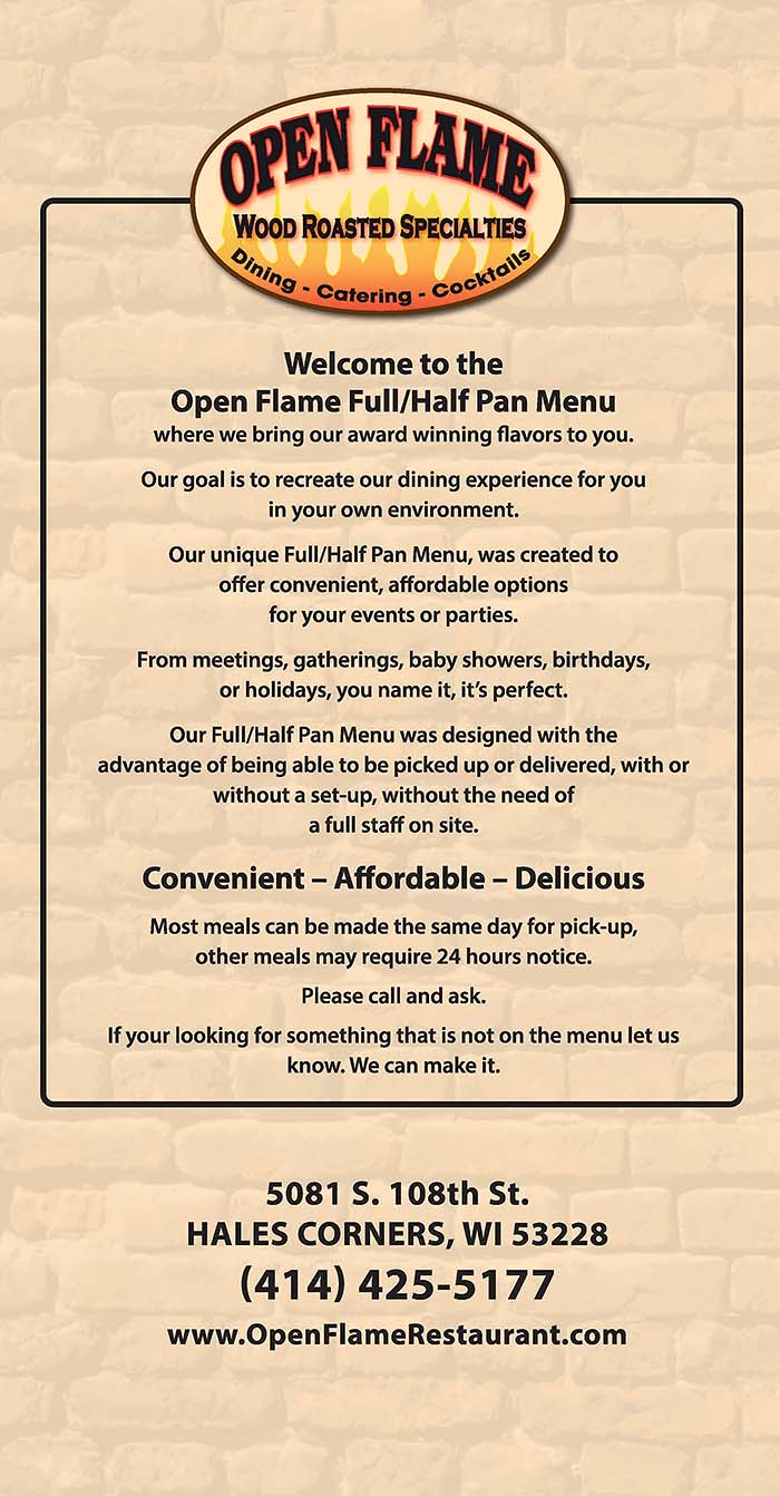 Full Pan Menu one